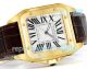 Swiss Copy Cartier Santos 100 Yellow Gold 2824 Watch Brown Leather Strap (3)_th.jpg